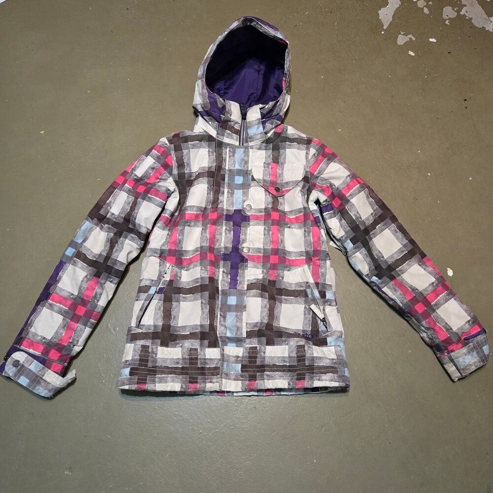 Burton‎ Cool Flavors DryRide Hooded Plaid Method Jacket Women's Size Small